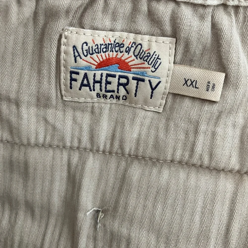 NEW Faherty Men's Essential Drawstring Shorts Stone XXL Organic Cotton $108